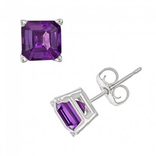 銀色 シルバー イヤリング 【 CELEBRATION GEMS STERLING SILVER AMETHYST STUD EARRINGS / MULTI NONE..