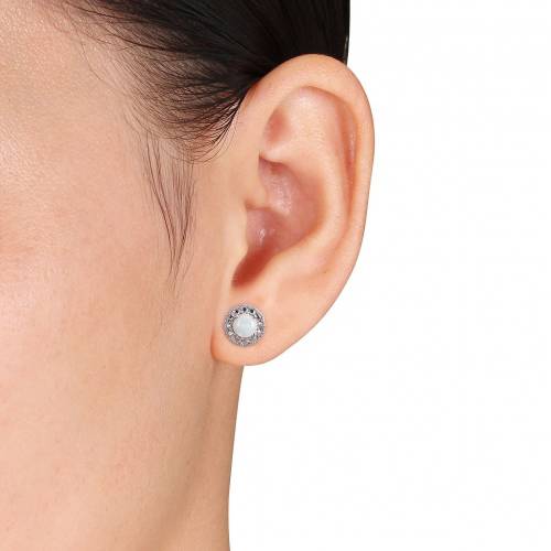 白色 ホワイト ゴールド イヤリング STELLA GRACE 10K WHITE GOLD OPAL FLOWER STUD jordan23-42676230 スニケス サンプル画像2