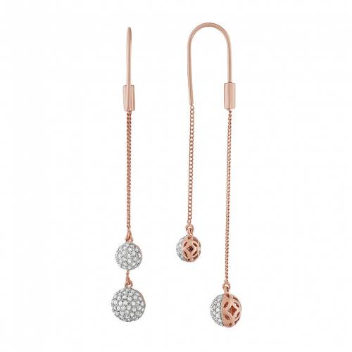 ローズ ゴールド 銀色 シルバー ダイヤモンド イヤリング T.W. 【 14K ROSE GOLD OVER SILVER 3/4 CARA..