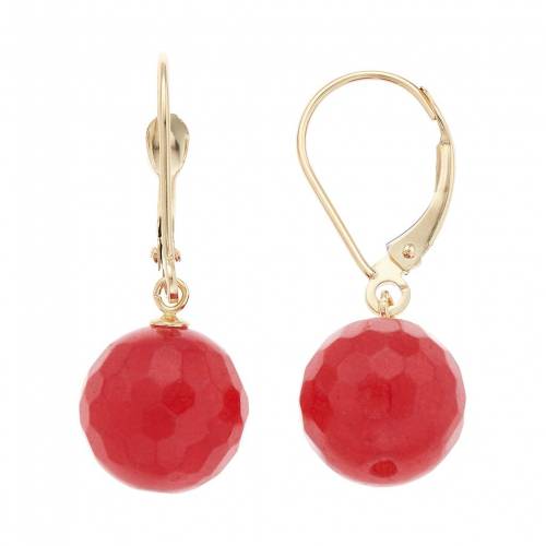 ゴールド イヤリング 赤 レッド 【 RED UNBRANDED 14K GOLD AGATE DROP EARRINGS 】