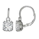 イヤリング 銀色 シルバー 【 CONTESSA DI CAPRI CUBIC ZIRCONIA CUSHION LEVERBACK EARRINGS / SILVER TONE 】 ジュエリー アクセサリー レディースジュエリー