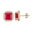 ゴールド 白色 ホワイト イヤリング & 【 DESIGNS BY GIOELLI 10K GOLD LAB-CREATED RUBY WHITE SAPPHIRE OCTAGON STUD EARRINGS / 10K GOLD 】 ジュエリー アクセサリー レディースジュエリー(4)