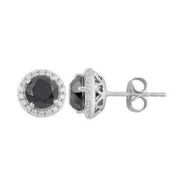 白色 ホワイト ゴールド 黒色 ブラック ダイヤモンド イヤリング & 【 UNBRANDED 10K WHITE GOLD BLACK DIAMOND STUD EARRINGS 4 CTTW 】