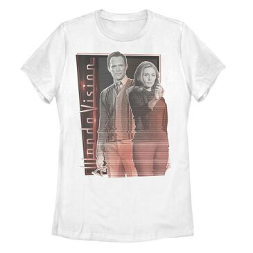 キャラクター レアル Tシャツ 白色 ホワイト ジュニア キッズ 【 LICENSED CHARACTER MARVEL WANDAVISION OLD FASHION PHOTO REAL TEE WHITE 】