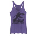 LICENSED CHARACTER パーク クラシック ロゴ タンクトップ 【 Jurassic Park Classic T-rex Skeleton Logo Tank 】 Purple Heather