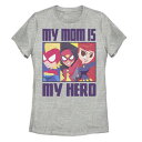 キャラクター Tシャツ ヘザー MOTHER'S 【 LICENSED CHARACTER MARVEL DAY MY MOM IS HERO PANELS TEE / ATHLETIC HEATHER 】 キッズ ベビー マタニティ トップス カットソー