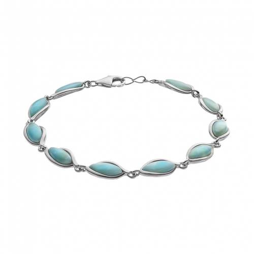 銀色 シルバー ブレスレット 青色 ブルー 【 SILVER UNBRANDED STERLING LARIMAR MARQUISE BRACELET BLUE 】