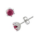銀色 シルバー イヤリング 【 CELEBRATION GEMS STERLING SILVER RUBY STUD EARRINGS / 】 ジュエリー アクセサリー レディースジュエリー