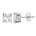 イヤリング 銀色 シルバー 【 CONTESSA DI CAPRI ASSCHER CUT CUBIC ZIRCONIA STUD EARRINGS / STERLING SILVER 】 ジュエリー アクセサリー レディースジュエリー