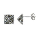 銀色 シルバー イヤリング 灰色 グレー 【 TORI HILL MARCASITE STERLING SILVER PYRAMID STUD EARRINGS / GREY 】 ジュエリー アクセサリー レディースジュエリー(4)