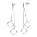 【★スーパーSALE★6/11午前2時迄】銀色 シルバー イヤリング 【 UNBRANDED STERLING SILVER DOUBLE QUATREFOIL DROP EARRINGS / 】 ジュエリー アクセサリー レディースジュエリー