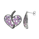 【★Fashion THE SALE★1/14迄】銀色 シルバー ピンク イヤリング & 【 LAVISH BY TJM STERLING SILVER PINK CZ MARCASITE HEART EARRINGS / 】 ジュエリー アクセサリー レディースジュエリー