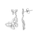 【★Fashion THE SALE★1/14迄】銀色 シルバー 白色 ホワイト イヤリング 【 SIRI USA BY TJM STERLING SILVER WHITE TOPAZ FILIGREE BUTTERFLY DROP EARRINGS / 】 ジュエリー アクセサリー レディースジュエリー