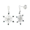 ダイヤモンド 銀色 シルバー イヤリング 青色 ブルー 【 UNBRANDED DIAMOND ACCENT STERLING SILVER SNOWFLAKE DROP EARRINGS / BLUE 】 ジュエリー アクセサリー レディースジュエリー