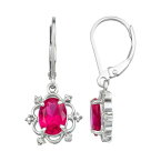 銀色 シルバー ダイヤモンド イヤリング 2.75 T.W. & 【 JEWELEXCESS STERLING SILVER CARAT LAB-CREATED RUBY GEMSTONE DIAMOND ACCENT DROP EARRINGS / 】 ジュエリー アクセサリー レディースジュエリー