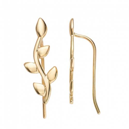 【★スーパーSALE★12/11深夜2時迄】ゴールド イヤリング 【 UNBRANDED 14K GOLD LEAF CLIMBER EARRINGS / 14K GOLD 】 ジュエリー アクセサリー レディースジュエリー