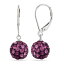 UNBRANDED 俧 С   Sterling Silver Crystal Ball Drop Earrings  Purple