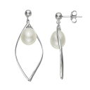 【★Fashion THE SALE★1/14迄】銀色 シルバー パール イヤリング 白色 ホワイト 【 UNBRANDED STERLING SILVER FRESHWATER CULTURED PEARL MARQUISE DROP EARRINGS / WHITE 】 ジュエリー アクセサリー レディースジュエリー