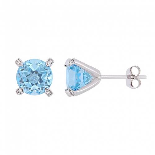 白色 ホワイト ゴールド 青色 ブルー ダイヤモンド イヤリング & 【 STELLA GRACE 10K WHITE GOLD BLUE TOPAZ DIAMOND ACCENT STUD EARRINGS / 10K WHGOLD 】 ジュエリー アクセサリー レディースジュエリー