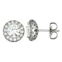 【★Fashion THE SALE★7/12午前10時迄】白色 ホワイト ゴールド イヤリング & T.W. 【 CHARLES & COLVARD 14K WHITE GOLD 2 CARAT LAB-CREATED MOISSANITE HALO STUD EARRINGS / 14K WHITE GOLD 】 ジュエリー アクセサリー レディースジュエリー
