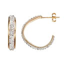 ゴールド 銀色 シルバー フープ イヤリング 白色 ホワイト 【 UNBRANDED CRYSTAL 14K GOLD OVER SILVER FREE-FORM HOOP EARRINGS / WHITE 】 ジュエリー アクセサリー レディースジュエリー(4)