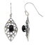 イヤリング & 【 TORI HILL MARCASITE ONYX FILIGREE MARQUISE DROP EARRINGS / SILVERTONE 】 ジュエリー アクセサリー レディースジュエリー