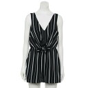 LILY ROSE ロンパース 【 Knot Front Romper 】 Black White Stripe