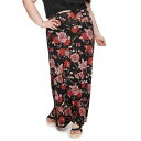 SO マキシスカート 【 Plus Size Cinched Maxi Skirt 】 Black Floral