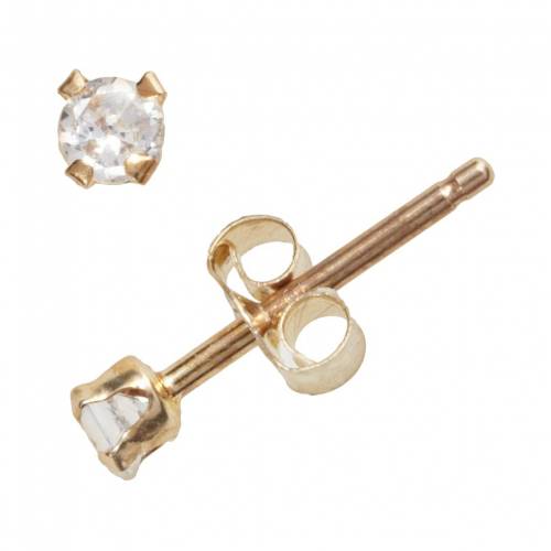 【★スーパーSALE★9/11深夜2時迄】ゴールド イヤリング 【 10K GOLD CUBIC ZIRCONIA STUD EARRINGS MULTI NONE 】