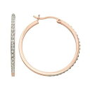 ダイヤモンド ローズ ゴールド 銀色 シルバー フープ イヤリング 【 UNBRANDED DIAMOND MYSTIQUE 18K ROSE GOLD OVER SILVER ACCENT HOOP EARRINGS / 】 ジュエリー アクセサリー レディースジュエリー