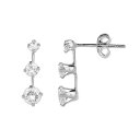銀色 シルバー イヤリング 灰色 グレー 【 PRIMROSE STERLING SILVER CUBIC ZIRCONIA GRADUATED DROP EARRINGS / GREY 】 ジュエリー アクセサリー レディースジュエリー