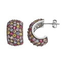 銀色 シルバー イヤリング 【 SOPHIE MILLER STERLING SILVER CUBIC ZIRCONIA SEMI-HOOP EARRINGS / MULTI NONE 】 ジュエリー アクセサリー レディースジュエリー