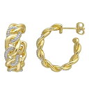 ゴールド 銀色 シルバー ダイヤモンド イヤリング T.W. 【 STELLA GRACE 18K GOLD OVER SILVER 1/4 CARAT DIAMOND LINK EARRINGS / STERLING 】 ジュエリー アクセサリー レディースジュエリー(4)