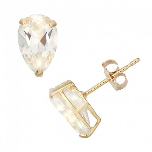 白色 ホワイト ゴールド イヤリング 【 DESIGNS BY GIOELLI LABCREATED WHITE SAPPHIRE 10K GOLD TEARDROP STUD EARRINGS 】