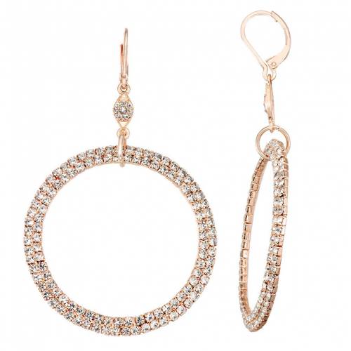 フープ イヤリング 【 SIMPLY VERA VERA WANG GOLD-TONE PAVE HOOP DROP EARRINGS / CLEAR 】 ジュエリー アクセサリー レディースジュエリー