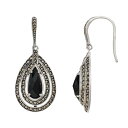 銀色 シルバー 黒色 ブラック イヤリング & 【 LAVISH BY TJM STERLING SILVER BLACK ONYX MARCASITE EARRINGS / 】 ジュエリー アクセサリー レディースジュエリー(4)