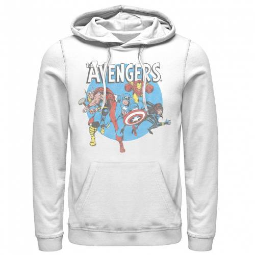 キャラクター フーディー パーカー 白色 ホワイト 【 LICENSED CHARACTER MARVEL AVENGERS HOODIE / WHITE 】 メンズファッション トップス スウェット トレーナー