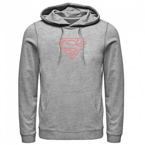 キャラクター ディーシー コミックス 赤 レッド アート ロゴ フーディー パーカー ヘザー 【 LICENSED CHARACTER DC COMICS SUPERMAN RED LINE ART LOGO HOODIE / ATHLETIC HEATHER 】 メンズファッション トップス ス
