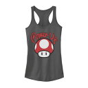 キャラクター グラフィック タンクトップ チャコール 【 LICENSED CHARACTER NINTENDO SUPER MARIO POWERUP MUSHROOM GRAPHIC TANK CHARCOAL 】