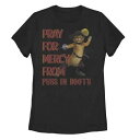 楽天スニケスキャラクター ブーツ Tシャツ 黒色 ブラック 【 LICENSED CHARACTER SHREK 2 PRAY FOR MERCY FROM PUSS IN BOOTS TEE / BLACK 】 キッズ ベビー マタニティ トップス カットソー