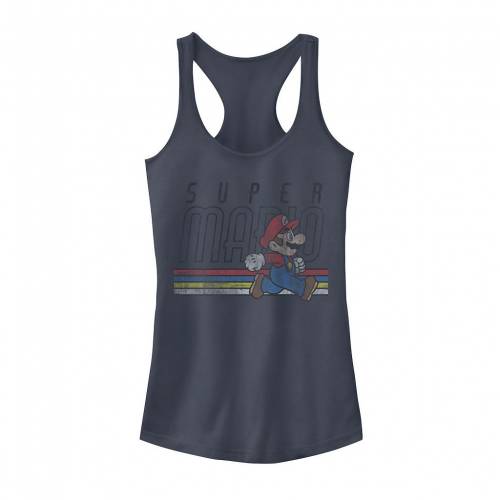 【★Fashion THE SALE★1/14迄】キャラクター ストライプ ウォーク グラフィック タンクトップ 藍色 インディゴ 【 LICENSED CHARACTER NINTENDO SUPER MARIO RETRO STRIPE WALK GRAPHIC TANK / INDIGO 】 キッズ ベビー マタニティ トップス