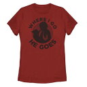 キャラクター Tシャツ 赤 レッド スターウォーズ 【 LICENSED CHARACTER STAR WARS THE MANDALORIAN WHERE I GO HE GOES SILHOUETTE TEE / RED 】 キッズ ベビー マタニティ トップス カットソー