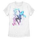 キャラクター グラフィック Tシャツ 白色 ホワイト 【 LICENSED CHARACTER MARVEL SPIDER-GWEN NEON GRADIENT WEB GRAPHIC TEE / WHITE 】 キッズ ベビー マタニティ トップス カットソー