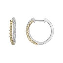 ゴールド ダイヤモンド フープ イヤリング T.W. 【 GEMMINDED TWO TONE 10K GOLD 1/8 CARAT DIAMOND HOOP EARRINGS / 10K TWO TONE 】 ジュエリー アクセサリー レディースジュエリー