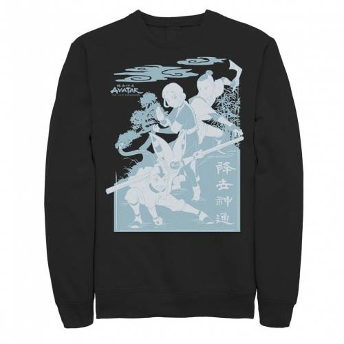 キャラクター 青色 ブルー スウェットシャツ トレーナー 【 LICENSED CHARACTER AVATAR THE LAST AIRBENDER TRIO BLUE HUE PORTRAIT SWEATSHIRT / 】 メンズファッション トップス