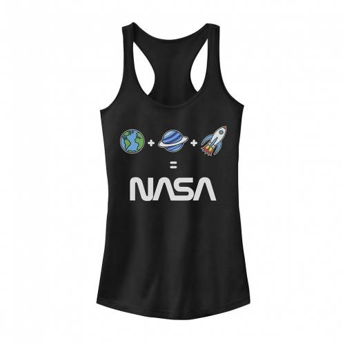 キャラクター タンクトップ 黒色 ブラック + = 【 LICENSED CHARACTER NASA EARTH PLANET ROCKET EMOJI TANK TOP / BLACK 】 キッズ ベビー マタニティ トップス パーカー