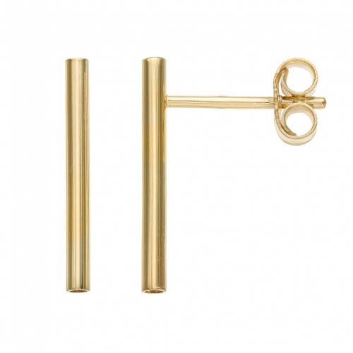 ゴールド イヤリング 【 AU NATURALE 14K GOLD 15 MM TUBE STUD EARRINGS / 14K GOLD 】 ジュエリー アクセサリー レディースジュエリー
