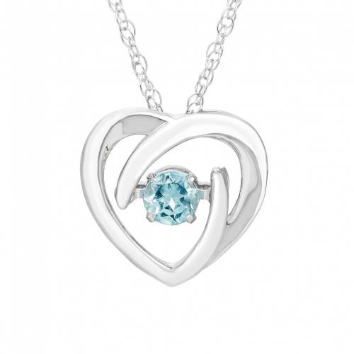 ボストン 銀色 シルバー アクアマリン 【 BOSTON BAY DIAMONDS BRILLIANCE IN MOTION STERLING SILVER AQUAMARINE DANCING GEMSTONE HEART PENDANT / 】 ジュエリー アクセサリー レディースジュエリー ネックレス ペンダン