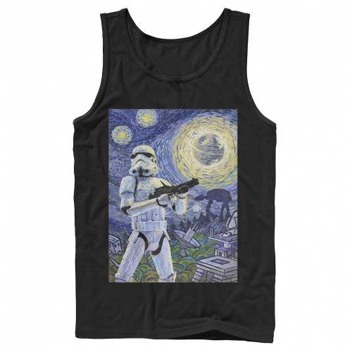 キャラクター ストームトゥルーパー ナイト タンクトップ 黒色 ブラック スターウォーズ 【 LICENSED CHARACTER STAR WARS STORMTROOPER STARRY NIGHT TANK TOP / BLACK 】 メンズファッション トップス