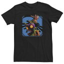 キャラクター レジェンド ダウン 青色 ブルー Tシャツ 【 LICENSED CHARACTER LEGEND OF ZELDA SKULL KID PEERS DOWN BLUE TEE / 】 メンズファッション トップス カットソー